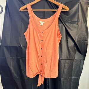 Caslon Orange Button-Down Tank Top